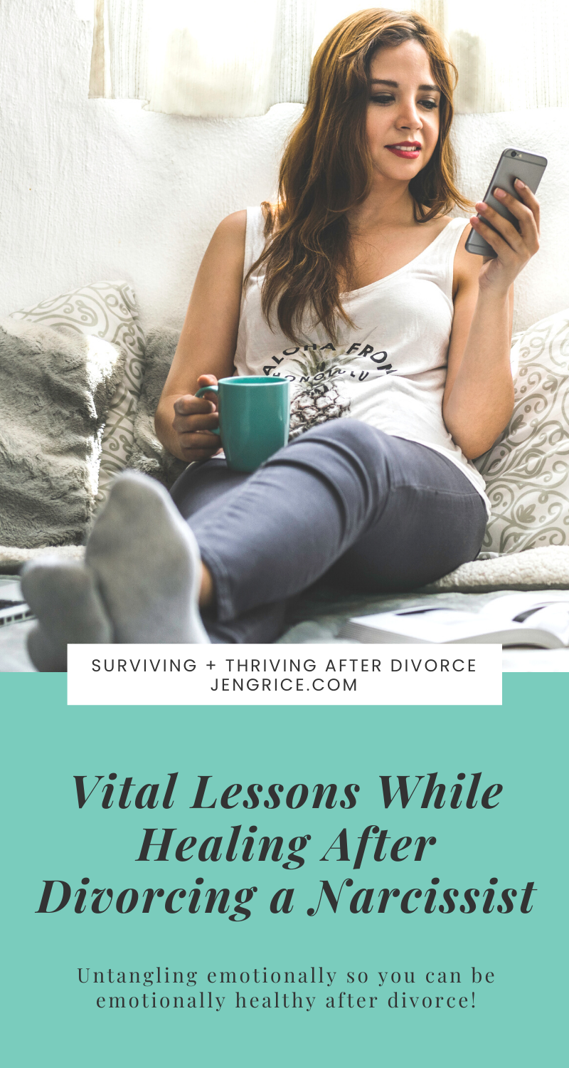 There are vital lessons to be learned and practiced after divorcing a narcissist. When you learn the lessons, you not only heal on a deep emotional level but you can go on to live a thriving life - free from repeating this same type of relationship. via @msjengrice